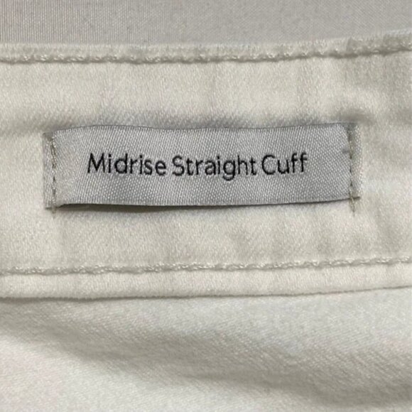 Jessica Simpson Jeans Women's 14/32 White Mid Rise Cropped Straight Leg Cuff EUC - Picture 6 of 9